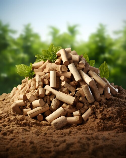 Organic wood pellets biomass energy