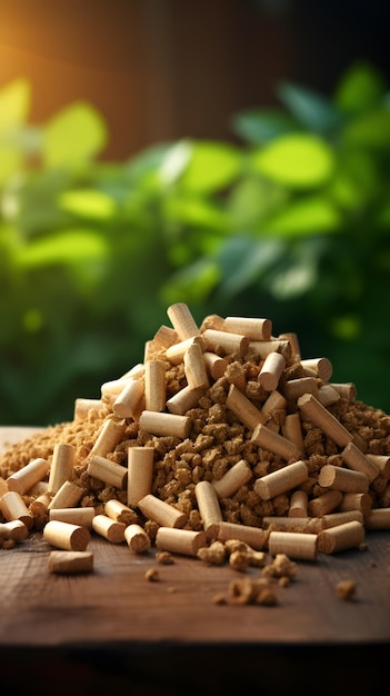 Organic wood pellets biomass energy