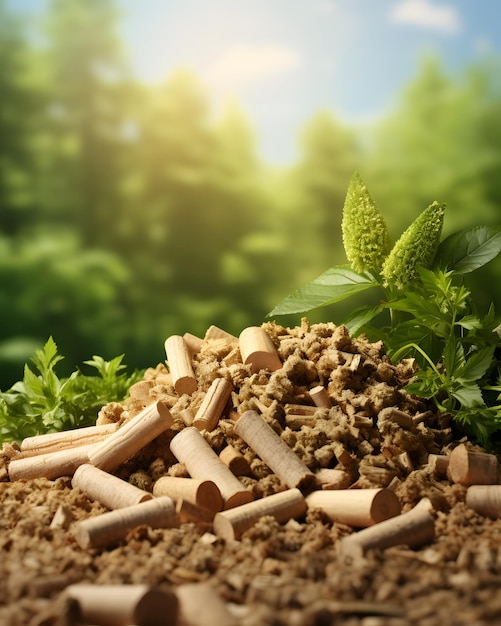 Organic wood pellets biomass energy