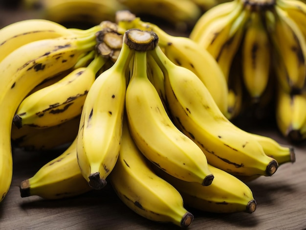 Organic yellow bananas ripe and abundant Freshness and nutrition in a full frame capture