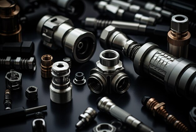 Organized collection of industrial machine parts a visual representation of the manufacturing