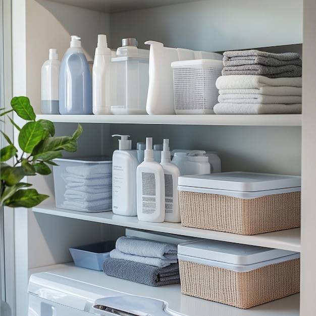 Organizing and storing laundry supplies