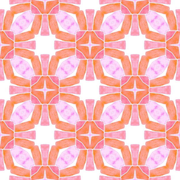 Oriental arabesque hand drawn border Orange