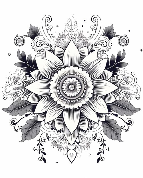 Oriental Mandala on White Background