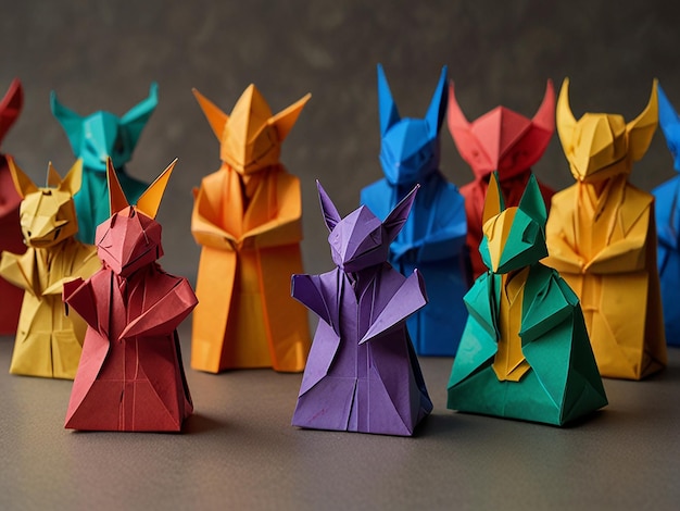 Photo origami of indian gods like paper crafts