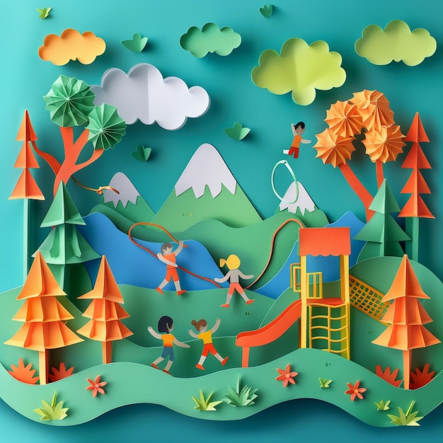 Origami Paper Town Outdoor Recess Fun Essence