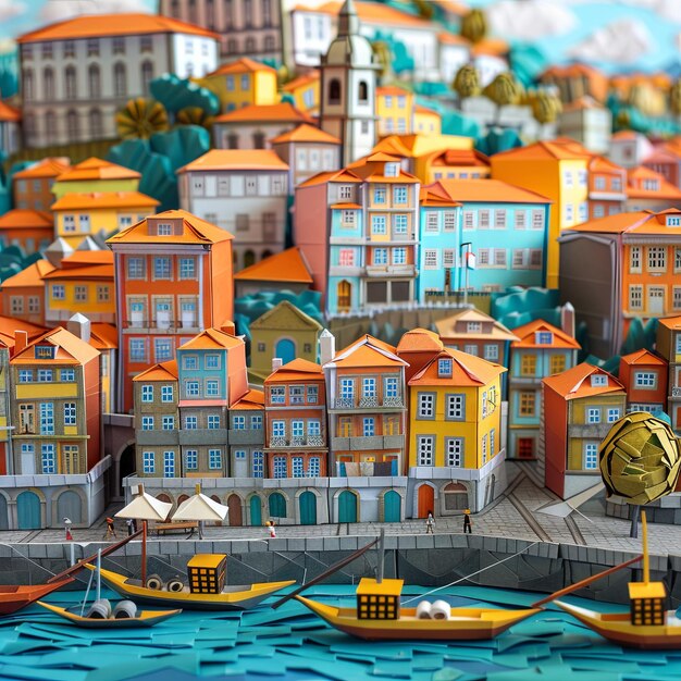 Origami Portos Ribeira District Paper Town