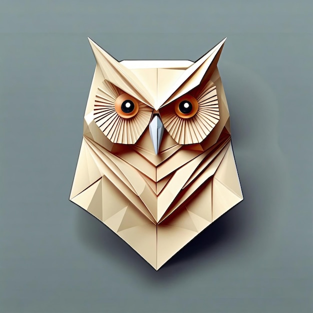 Origami technique two colors owl generative ai