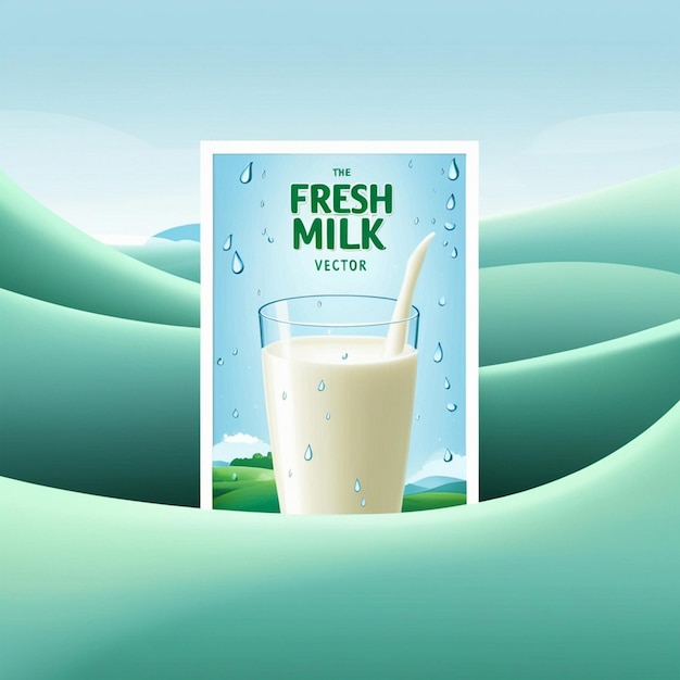 The original concept poster to advertise fresh milk AI generated