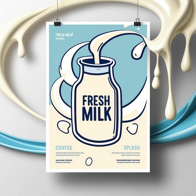 Photo the original concept poster to advertise fresh milk ai generated