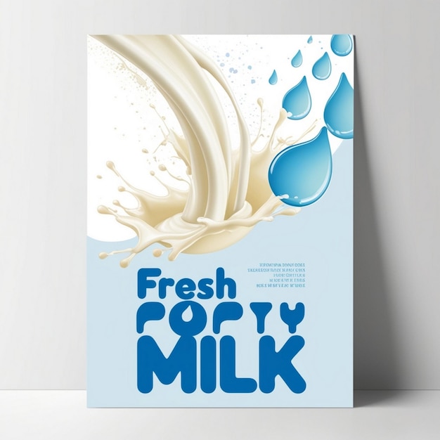 The original concept poster to advertise fresh milk AI generated