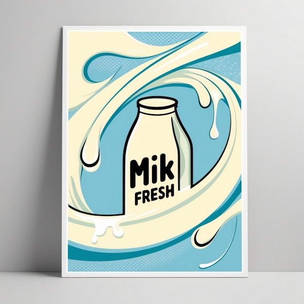 Photo the original concept poster to advertise fresh milk ai generated