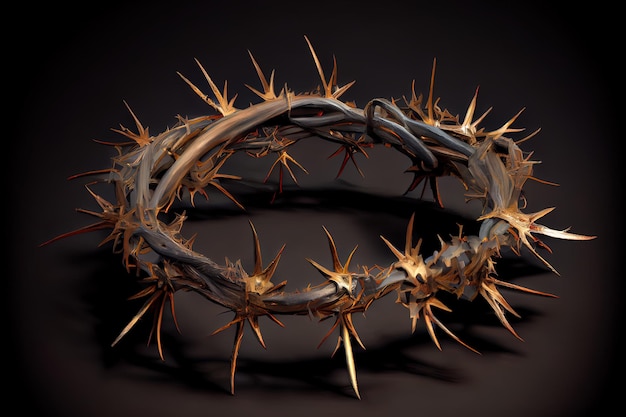 Original Crown of thorns of jesus christ realistic Generative Ai