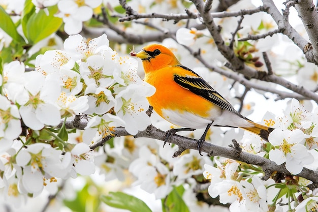 An oriole sipping nectar