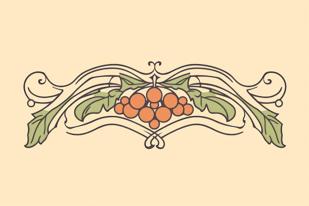 Ornament divider berry art pattern drawing