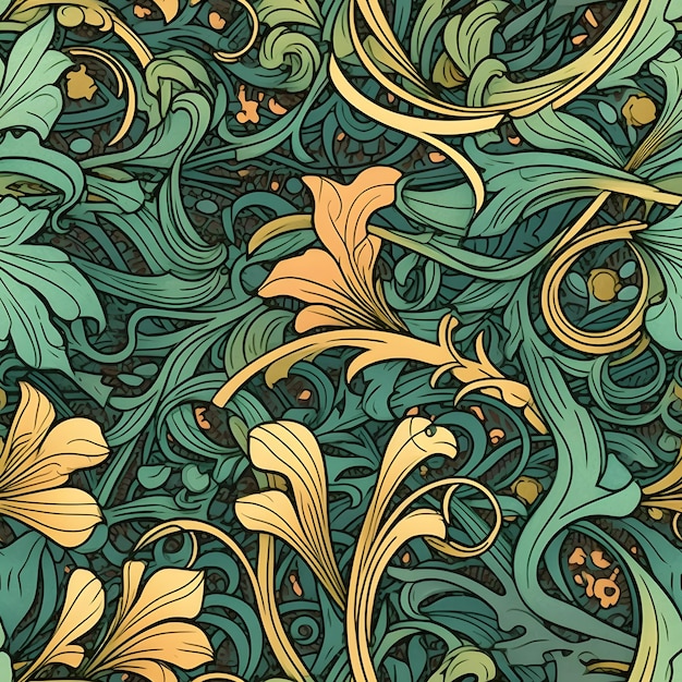 ornamental Art Nouveau pattern