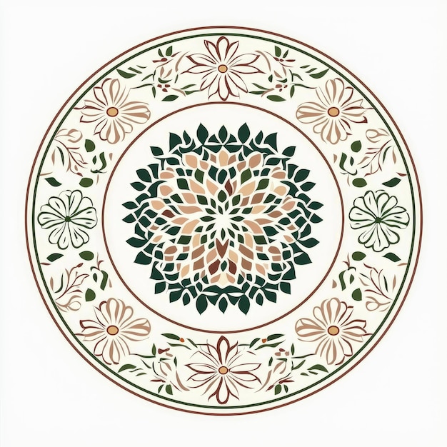 Photo ornamental circular design with floral motifs