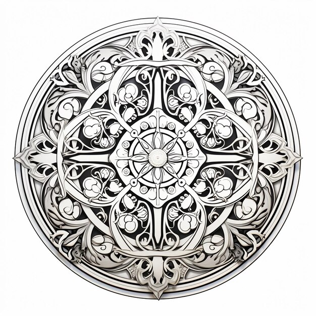 Ornamental Coloring Page in Circular Style