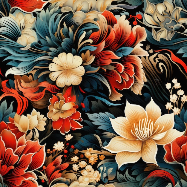 Ornamental Indonesian Batik Seamless Pattern