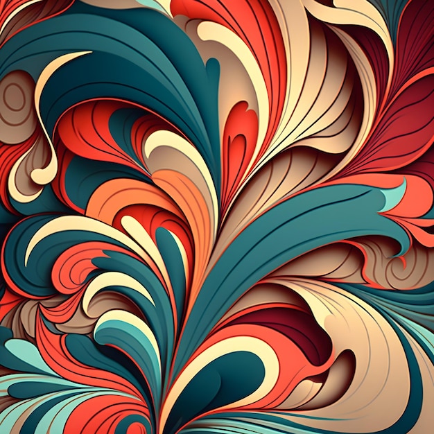 ornamental wavy floral background