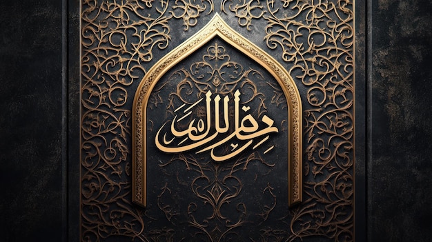 Ornate Arabic Calligraphy on a Dark Background