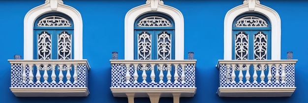 Photo ornate balconies with intricate designs