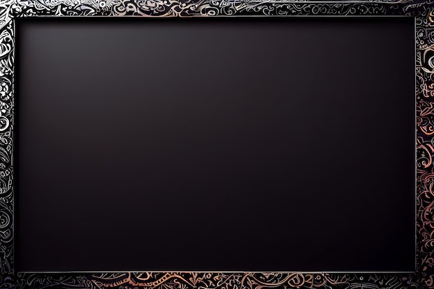 Ornate black and gold picture frame mockup neural network generated art