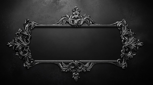 Photo ornate black and silver frame