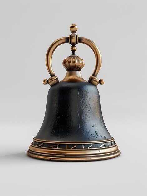 Photo ornate bronze bell with regal design and vintage charm on isolated background