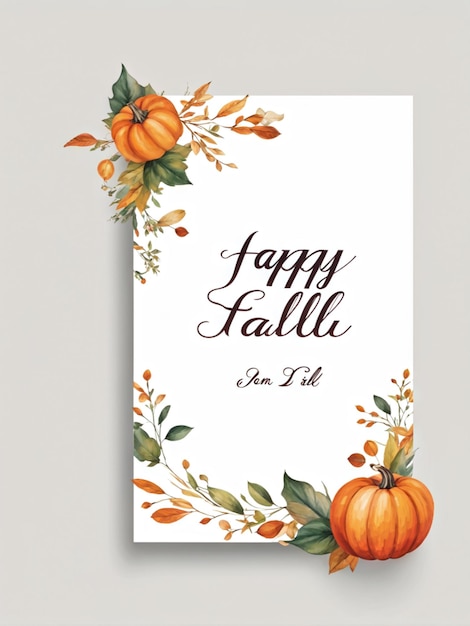 Photo ornate calligraphy autumn thanksgiving greeting card