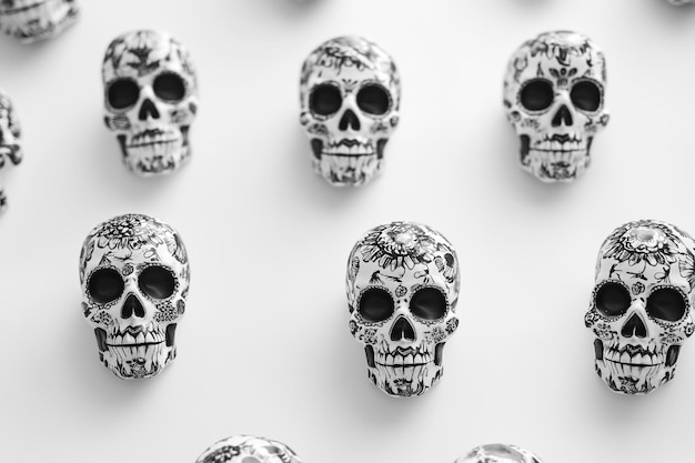 Ornate Detailing on Skull for Day of the Dead Celebration