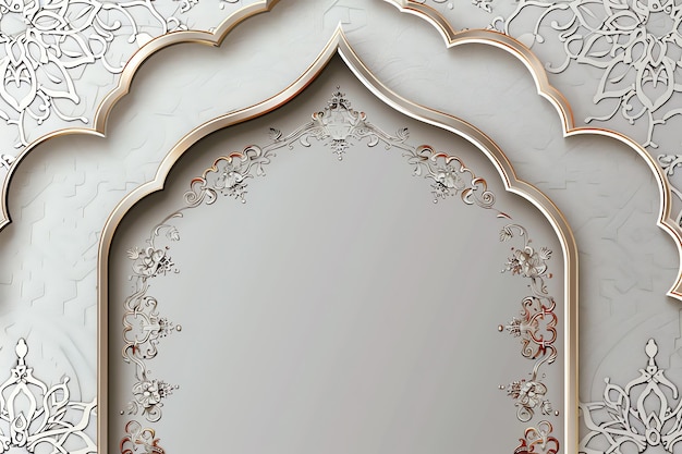 Ornate Eid frame illustration Arabic Eid Mubarak Background