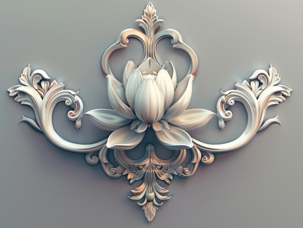 Photo ornate floral design with rococo style