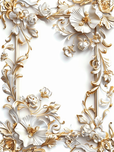 Ornate Floral Frame with Gold Accents