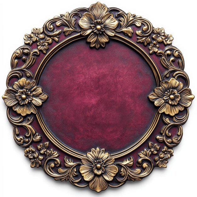 Photo ornate gold and burgundy charger plate