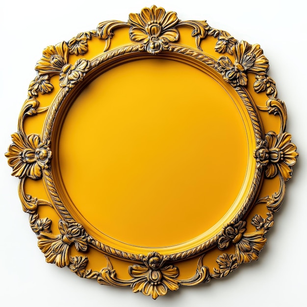 Ornate Gold Charger Plate with Floral Design