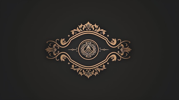 Ornate gold design on black background