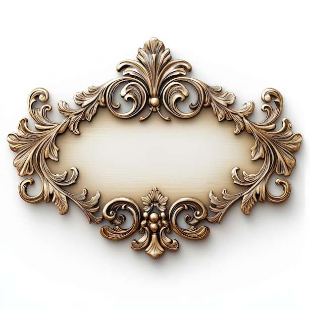 Ornate Golden Frame with Copy Space