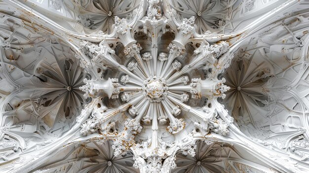 Photo ornate gothic vault ceiling detail