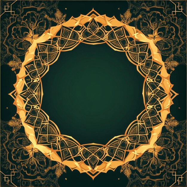 Photo ornate islamic frame with floral motifs