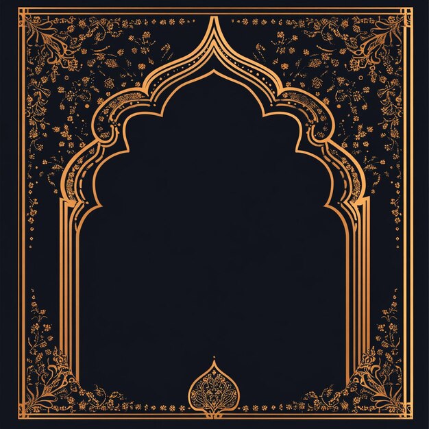 Ornate Islamic Frame with Floral Motifs