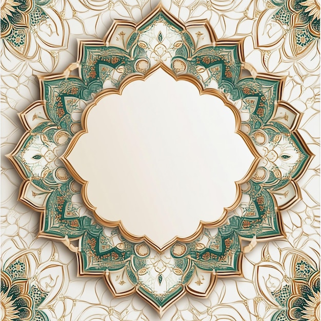 Photo ornate islamic frame with floral motifs