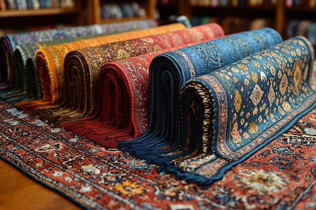 Ornate Islamic prayer rugs