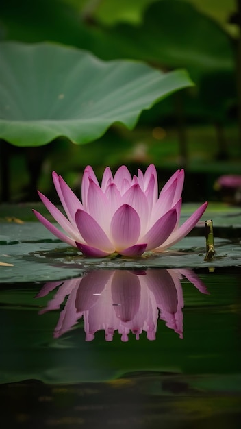 Ornate lotus drops elegance in nature pond generated by