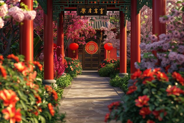 Ornate Lunar New Year garden displays