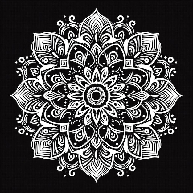 Photo ornate mandala design featuring rich hues and intricate floral elements