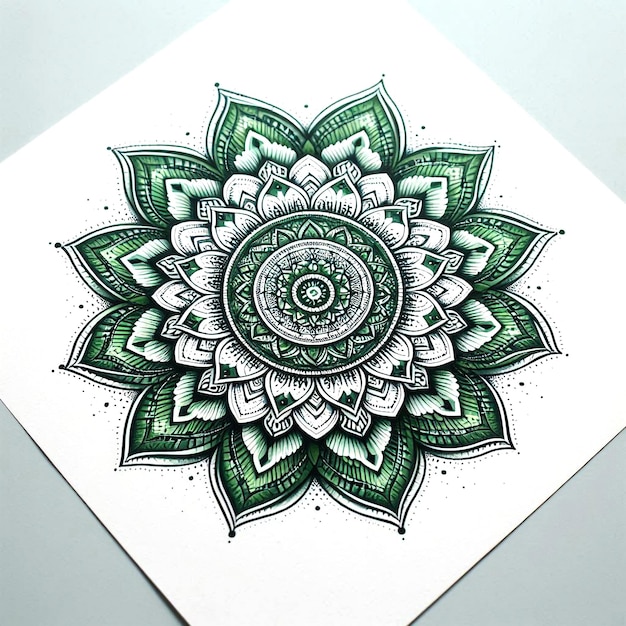 Photo ornate mandala design featuring vibrant colors and floral elements