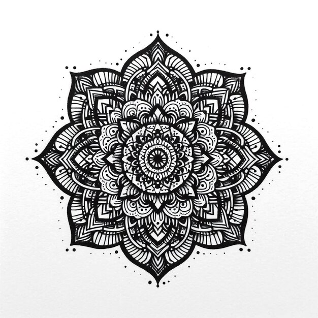 Photo ornate mandala design featuring vibrant colors and intricate details