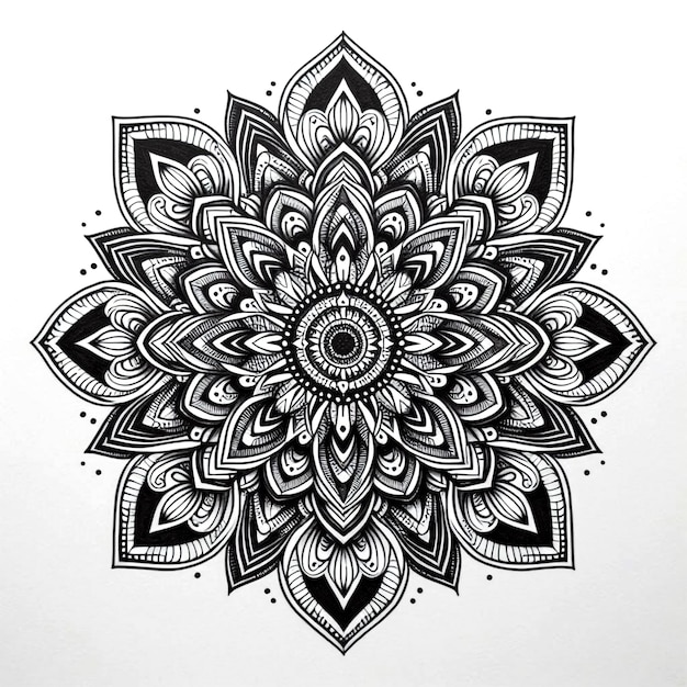 Photo ornate mandala design with intricate patterns and rich colors