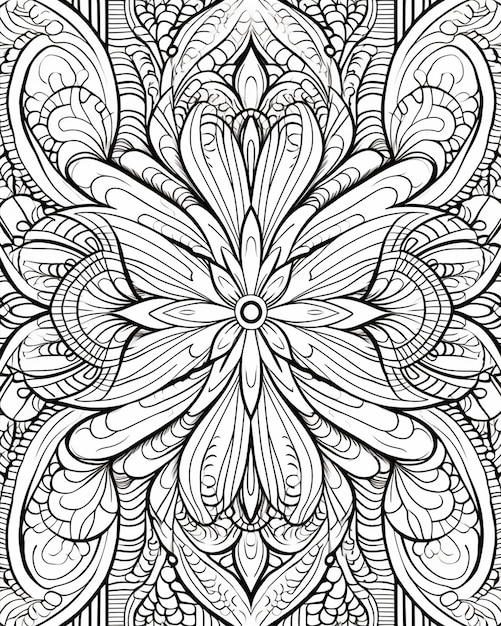 Photo ornate mandala pattern coloring pages